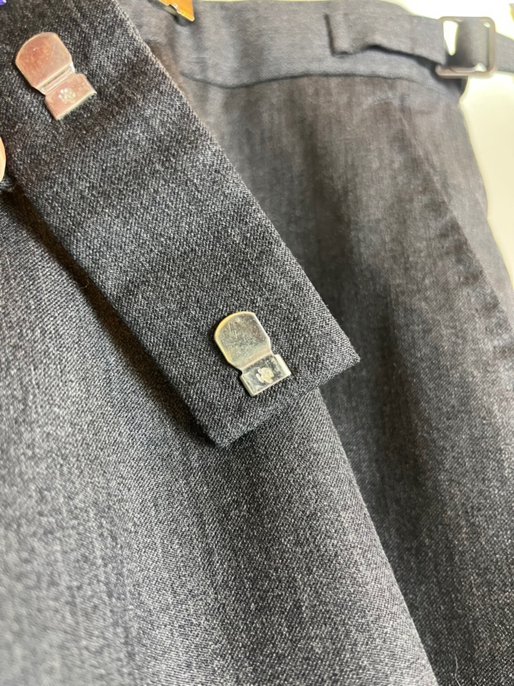 Ralph Lauren Purple Label Men’s Gray Wool Dress Trousers Hand Tailored 39x30 - Picture 10 of 14